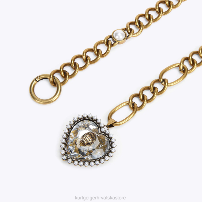 Kurt Geiger žene remen s lancem u obliku srca londonskog orla 82TJ501 | pribor zlato