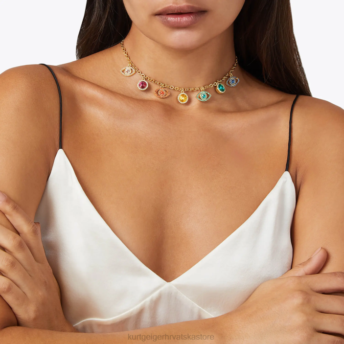 Kurt Geiger žene London Evil Eye kristalna ogrlica 82TJ589 | pribor zlato