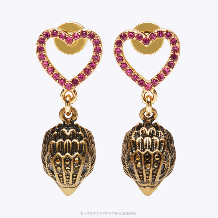 Kurt Geiger žene London Heart Eagle Studs 82TJ527 | pribor roza kombinacija