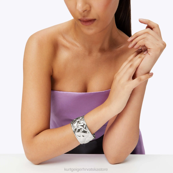 Kurt Geiger žene london metalna prošivena xl narukvica 82TJ544 | pribor srebro
