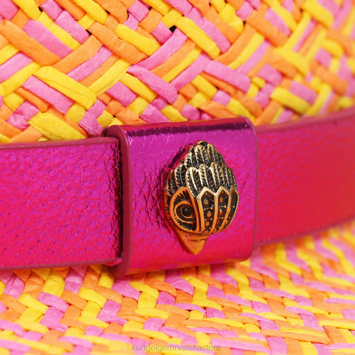 Kurt Geiger žene londonski fedora šešir s resama 82TJ474 | pribor roza kombinacija