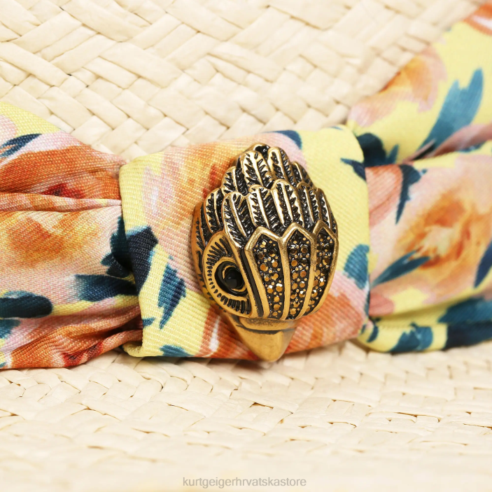 Kurt Geiger žene londonski slamnati fedora šešir 82TJ460 | pribor bež kombinacija