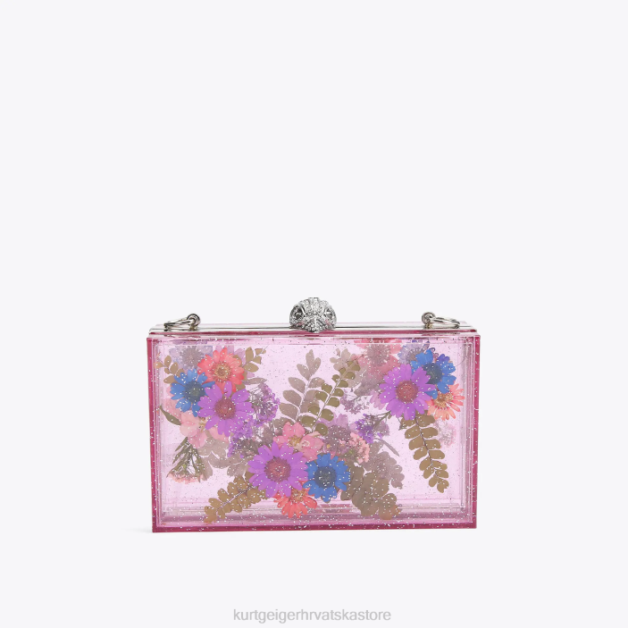 Kurt Geiger žene londonska kutija za cvijeće spojka 82TJ477 | torbe ružičasta