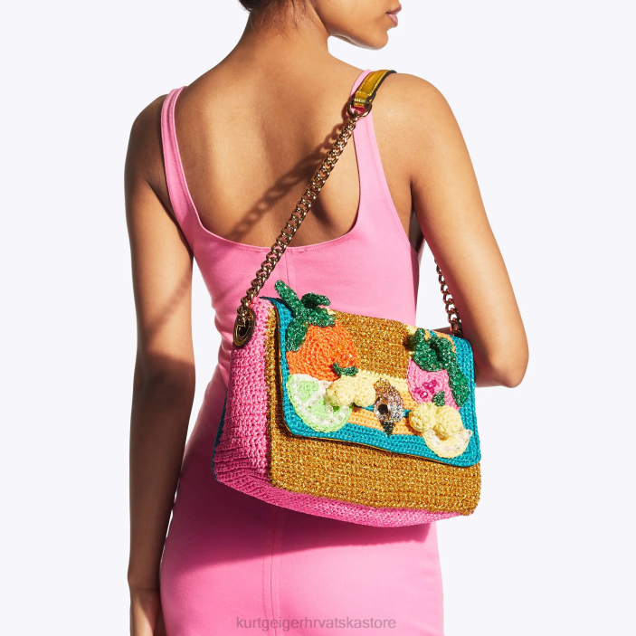 Kurt Geiger žene londonski heklani kensington 82TJ82 | torbe zlatna kombinacija