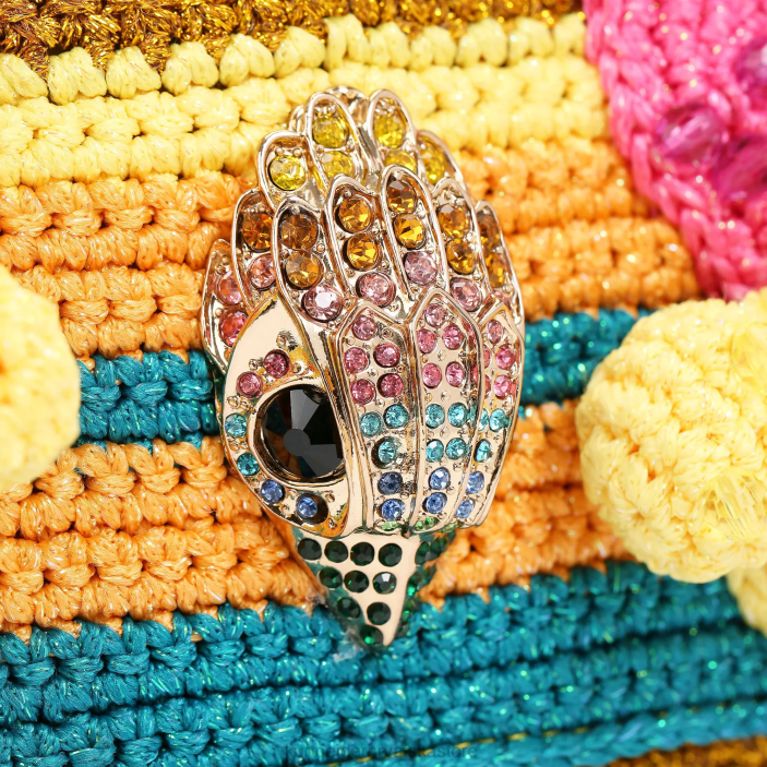 Kurt Geiger žene londonski heklani kensington 82TJ82 | torbe zlatna kombinacija